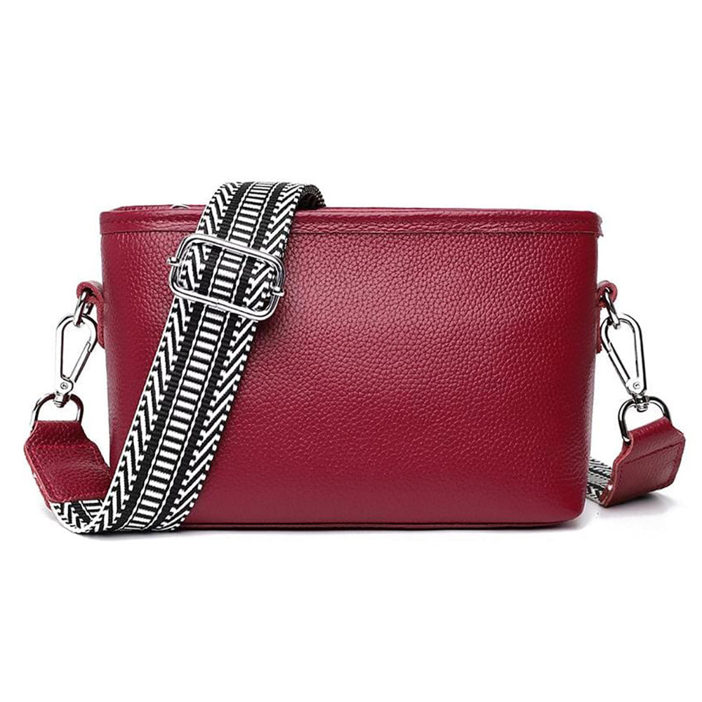 Envy Leather Trapeze Bag - Raspberry