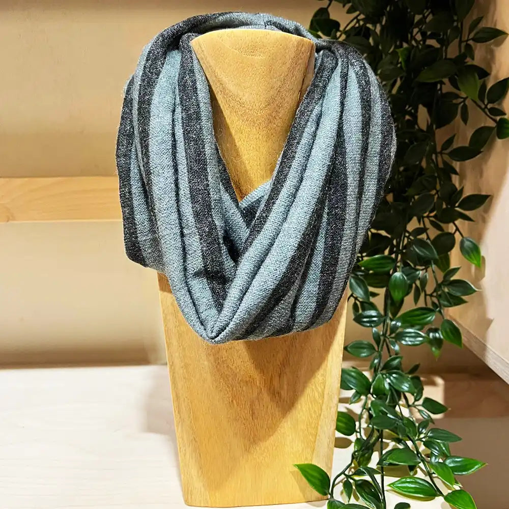 Handmade Double Layered Snood - Navy & Arctic