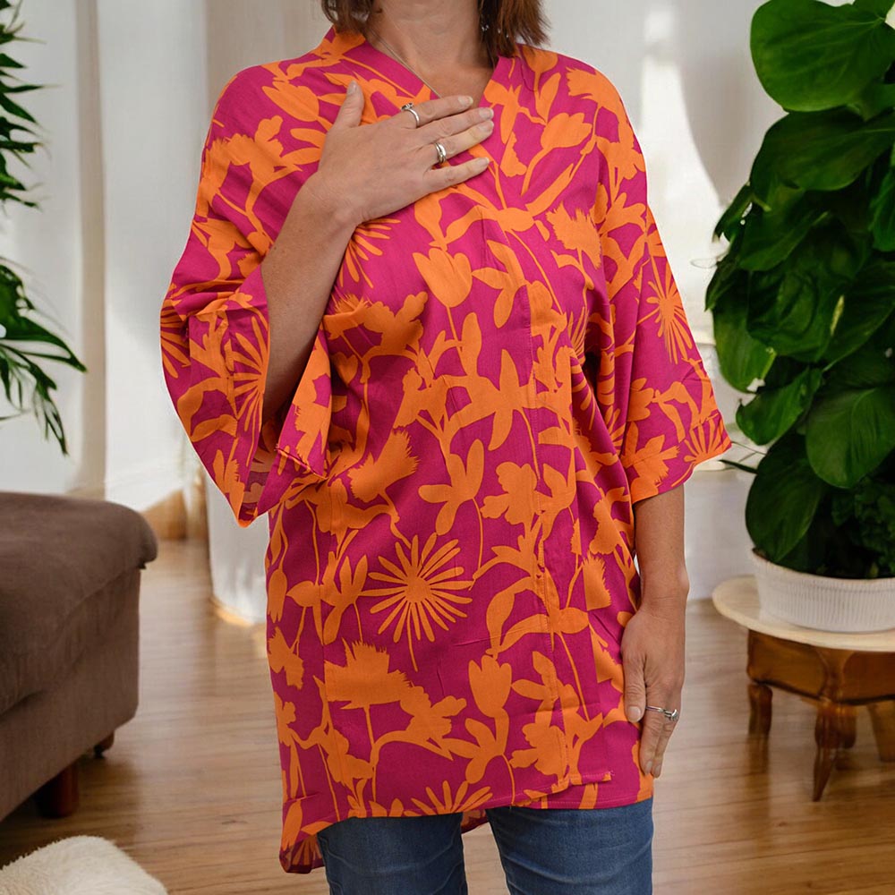 Pink & Orange Oriental Kimono