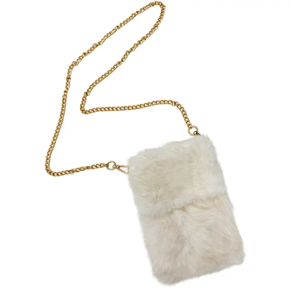 Faux Fur Phone Pouch - Arctic Fox