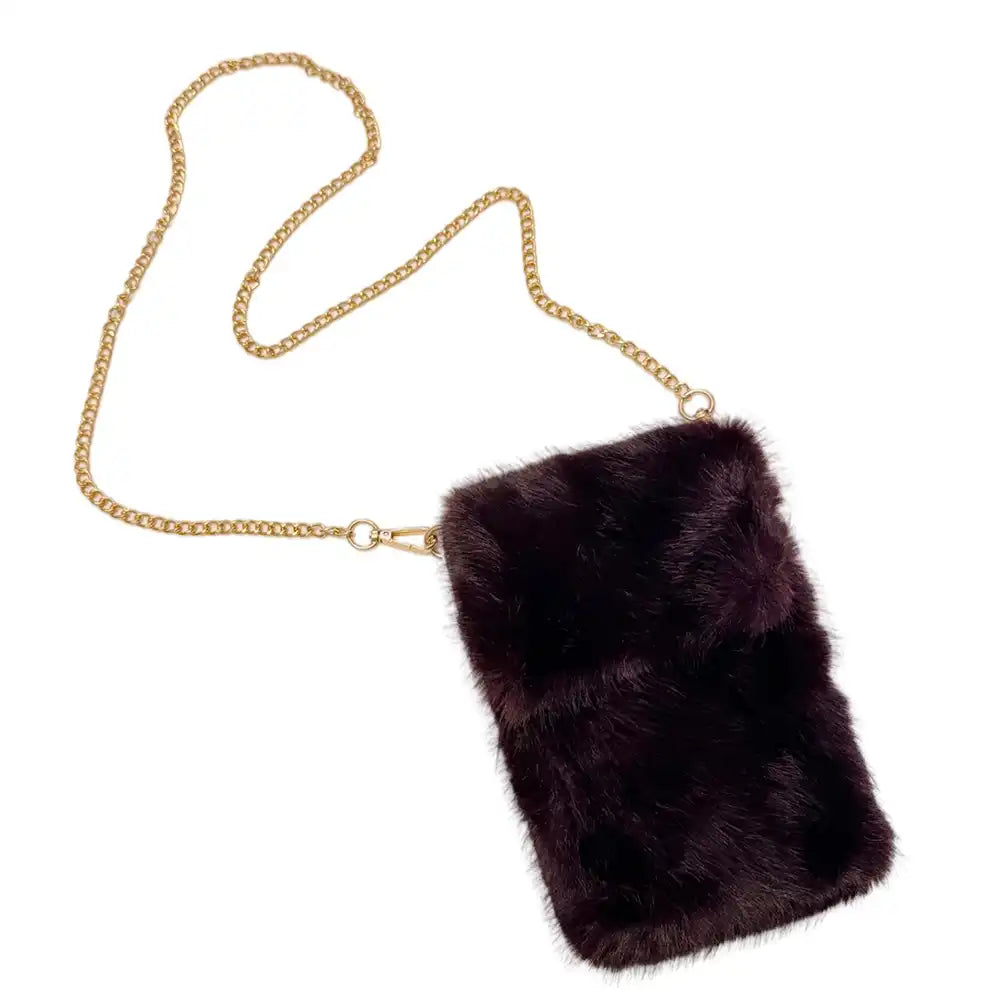 Faux Fur Phone Pouch - Malabar Squirrel