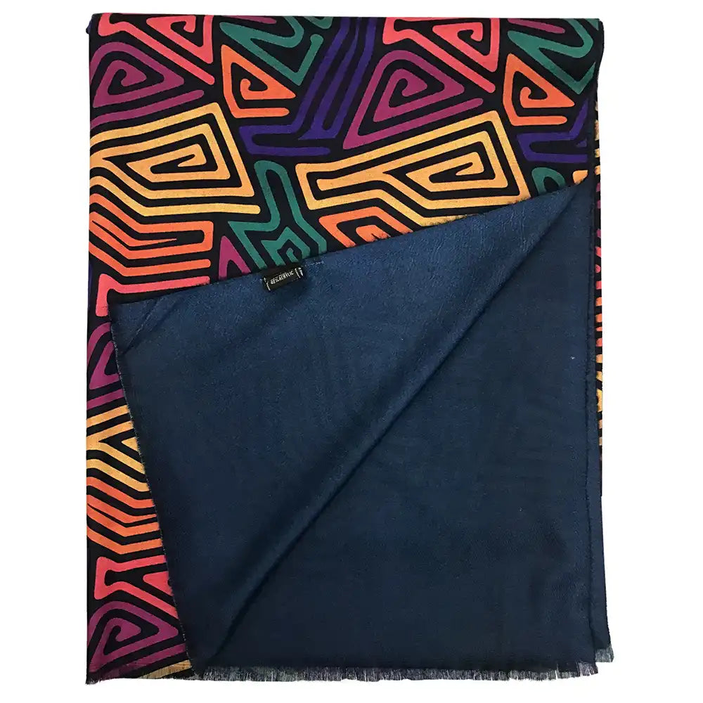 Geometric Swirl Scarf - Multicoloured