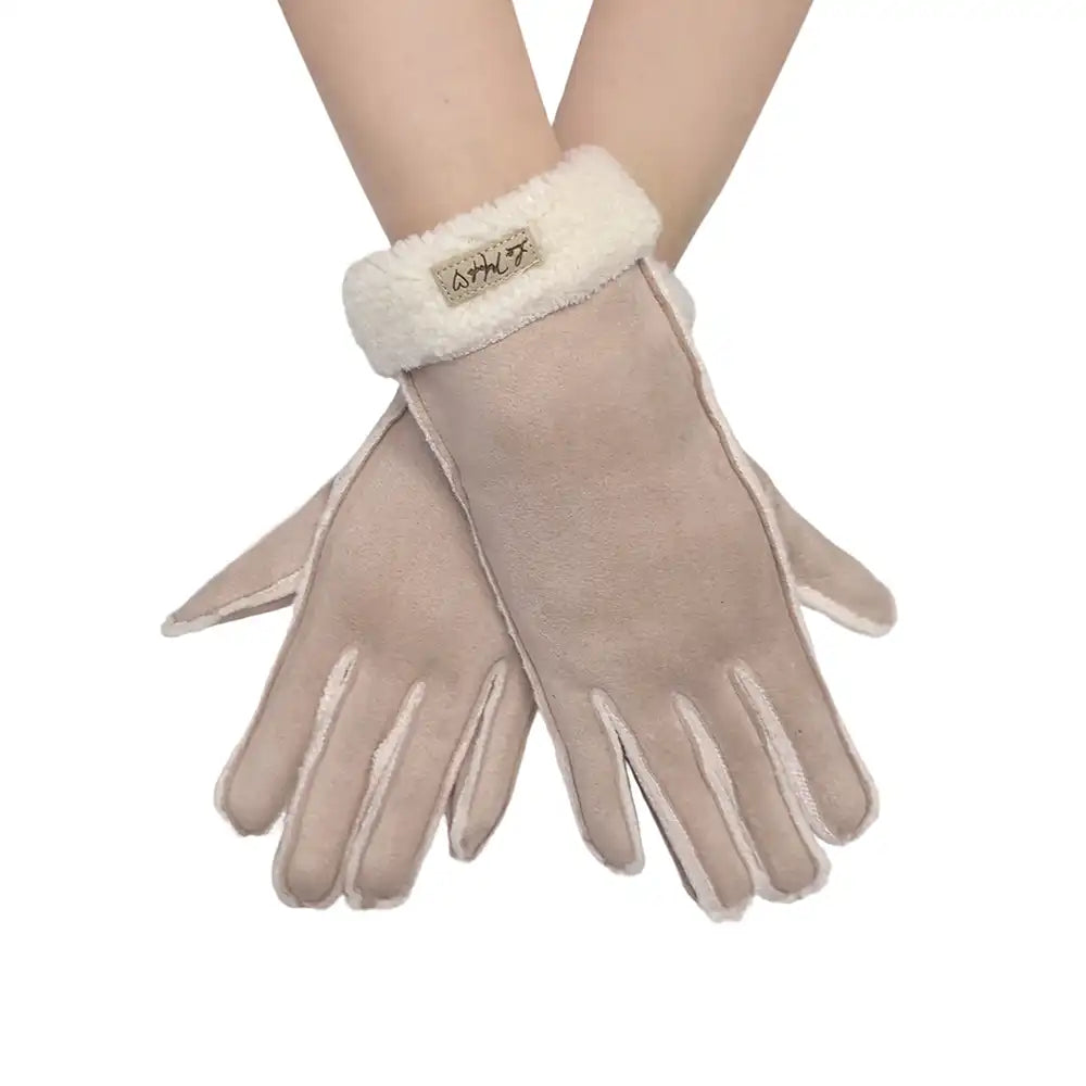 Faux Shearling Gloves - Ecru