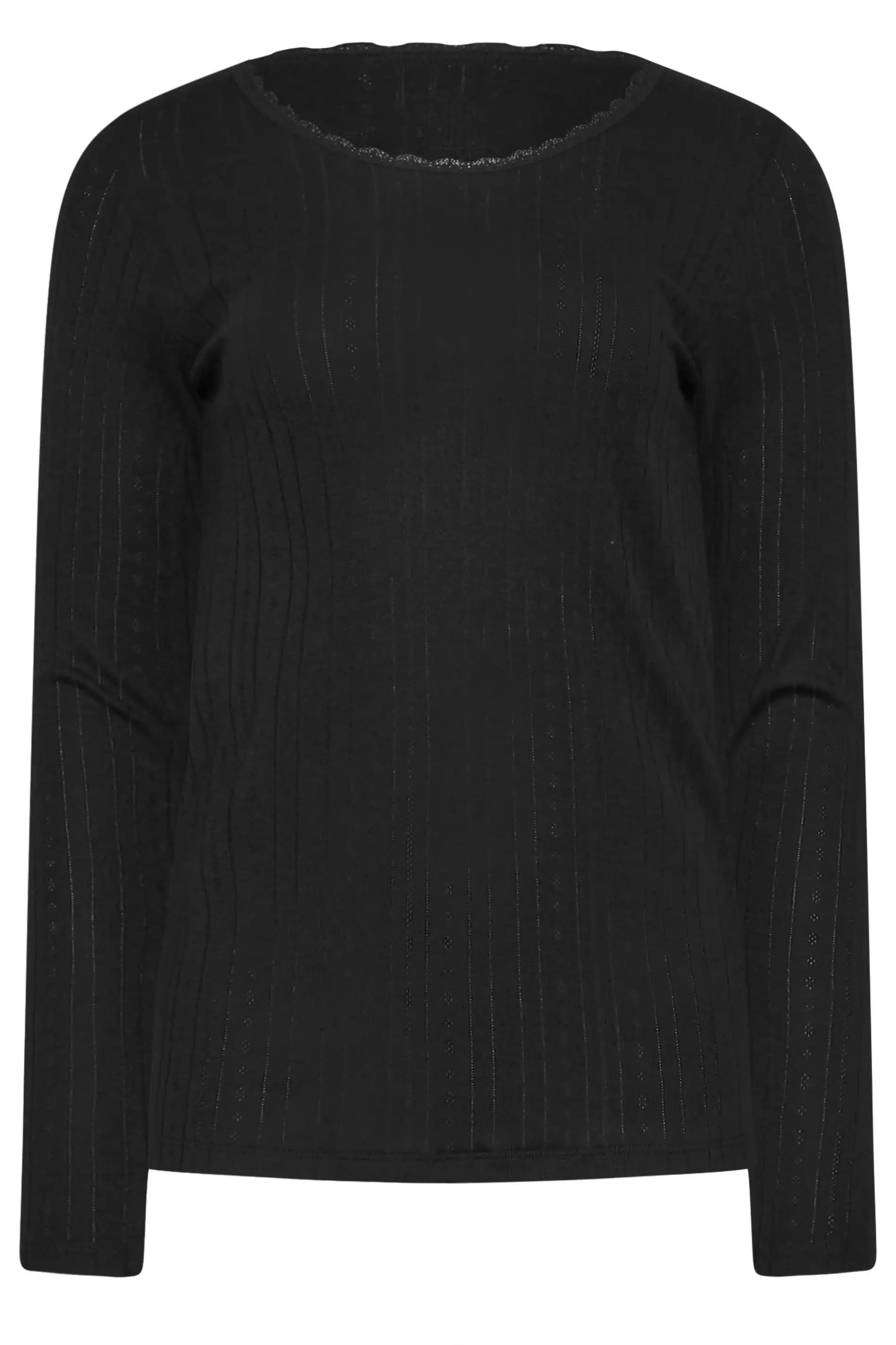 Brushed Thermal Long Sleeve Vest  - Black