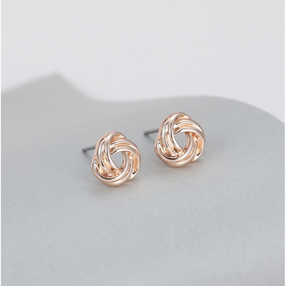 Gracee Celtic Knot Stud Earrings in Rose Gold