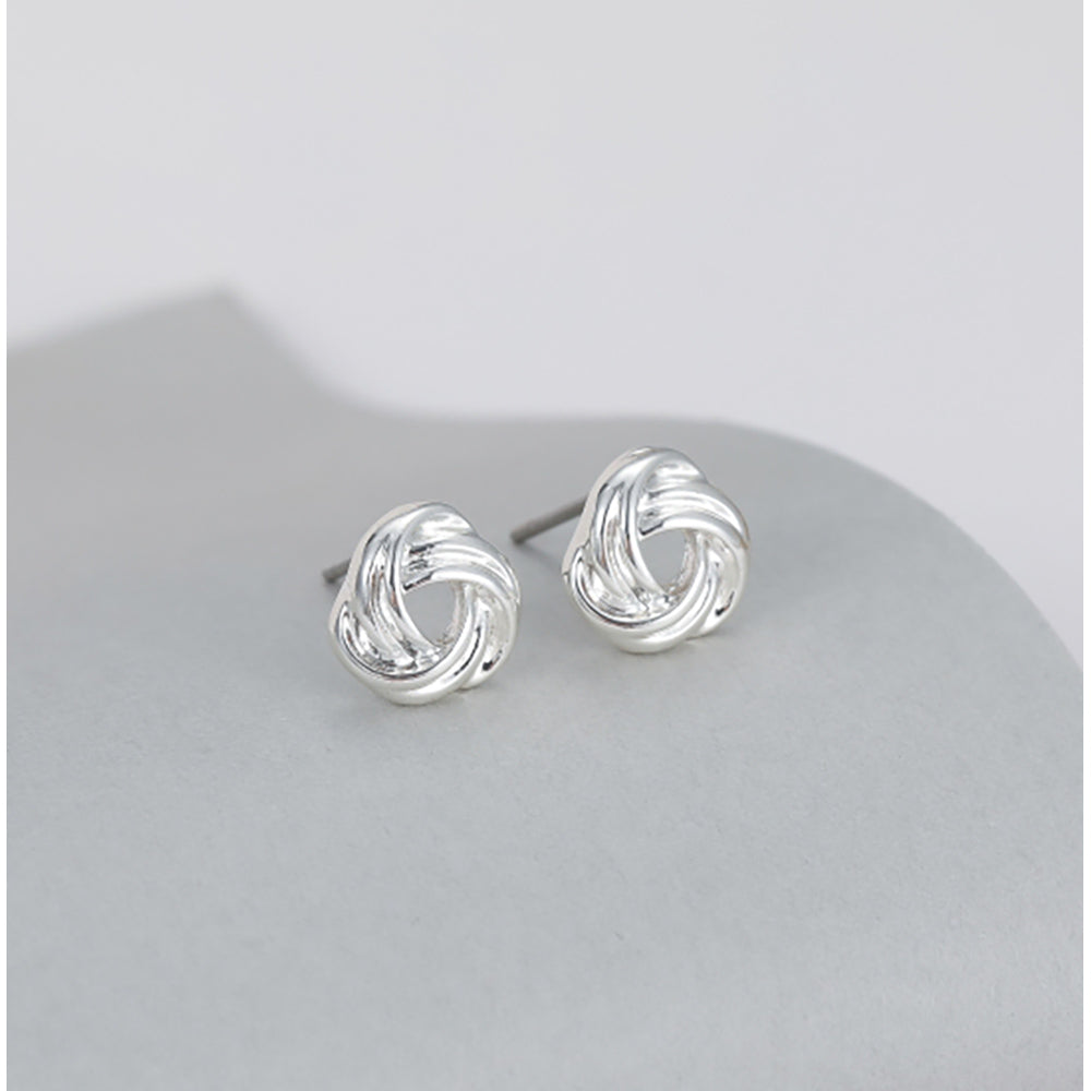 Gracee Celtic Knot Stud Earrings in Silver