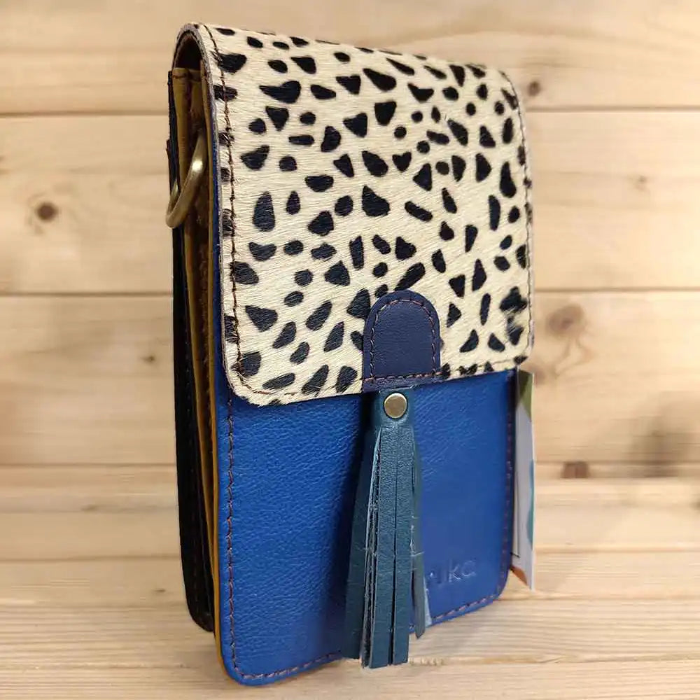 Gia Blue Leopard Phone Bag