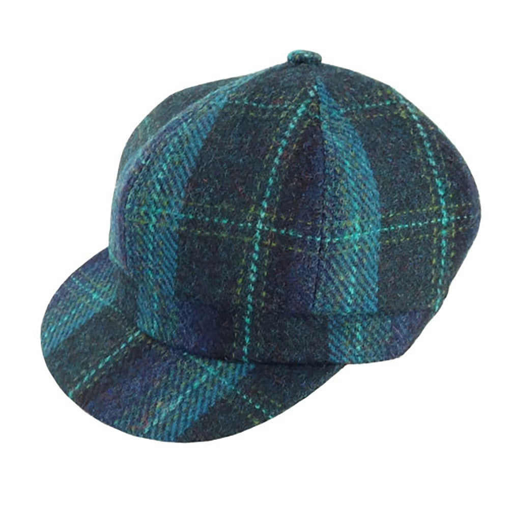 Glen Appin Cap in Blue & Turquoise Check