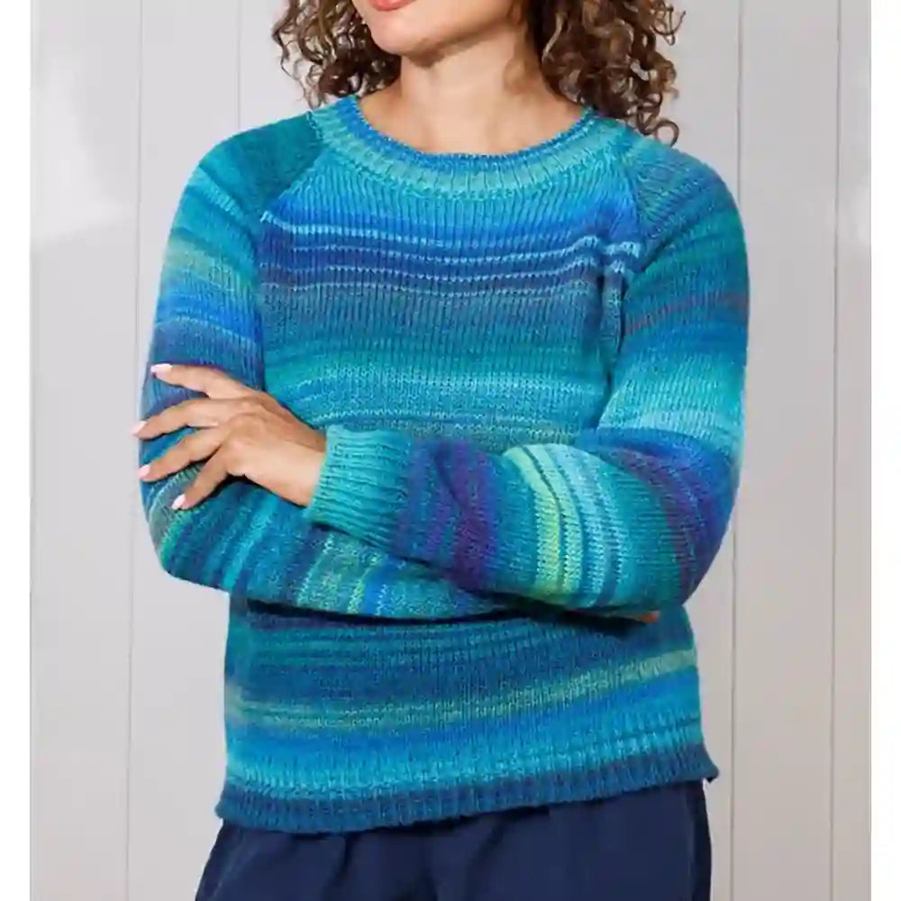 Tie Dye Lana Wool Sweater - Blue Stripes