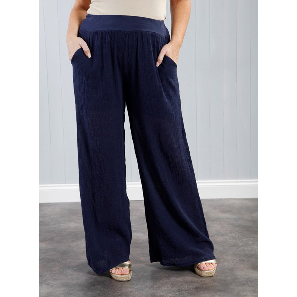 Goose Island Waffle Trousers in Navy