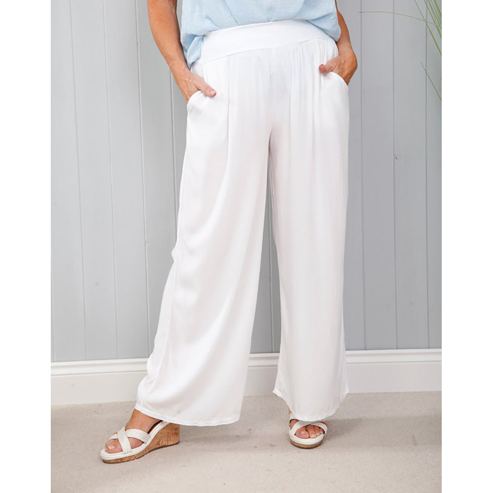 Goose Island Timeless Wide Leg Trousers in White