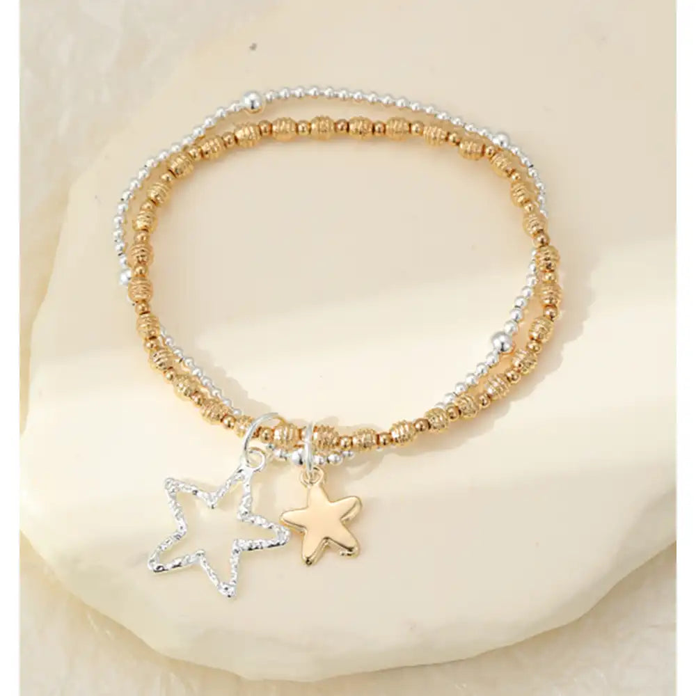 Mixed Metal Charm Bracelet - Star