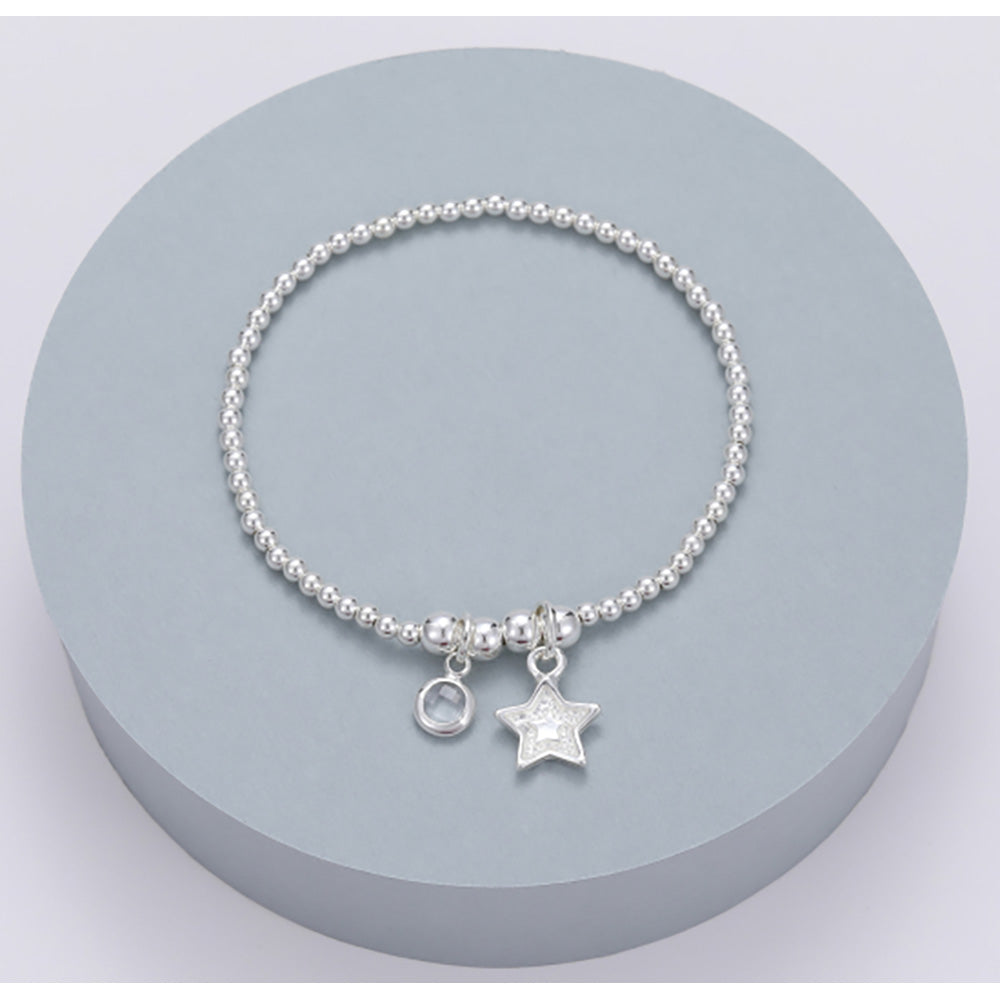 Gracee Silver Star Elasticated Bracelet