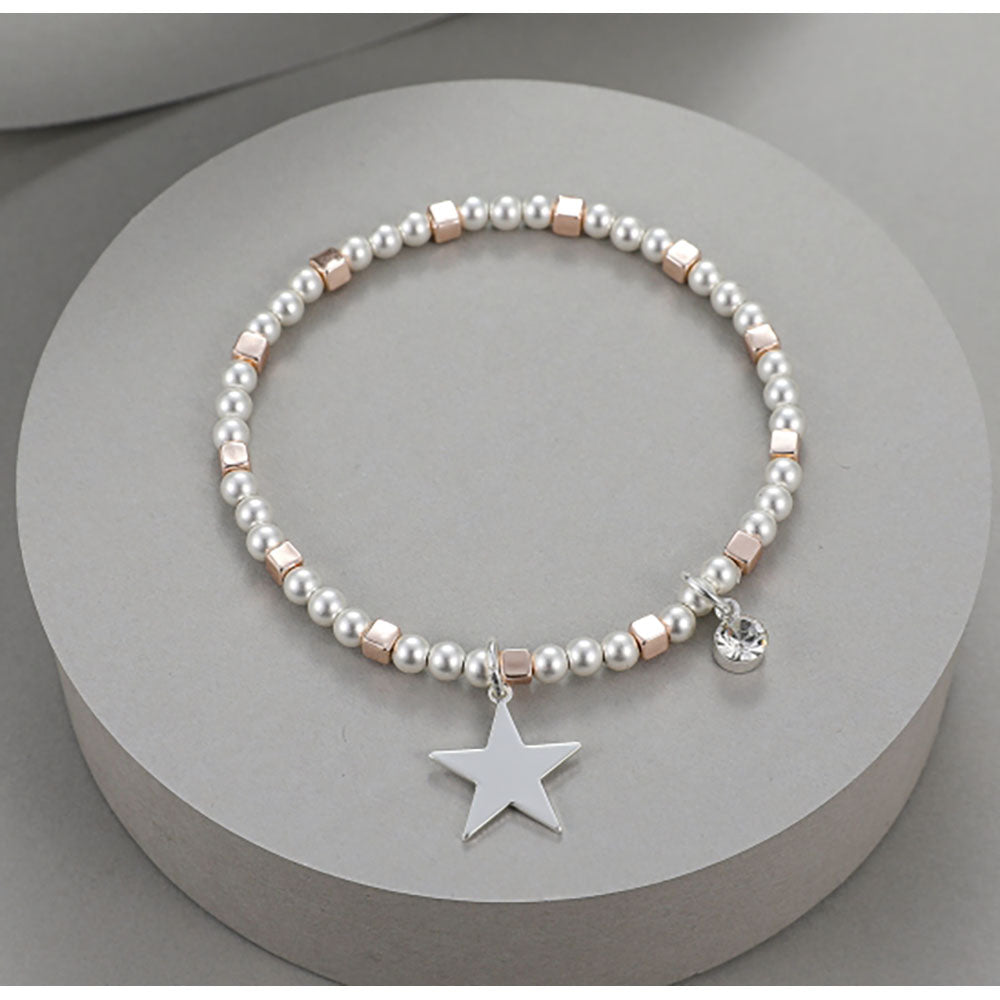 Gracee Silver & Rose Gold Charm Bracelet