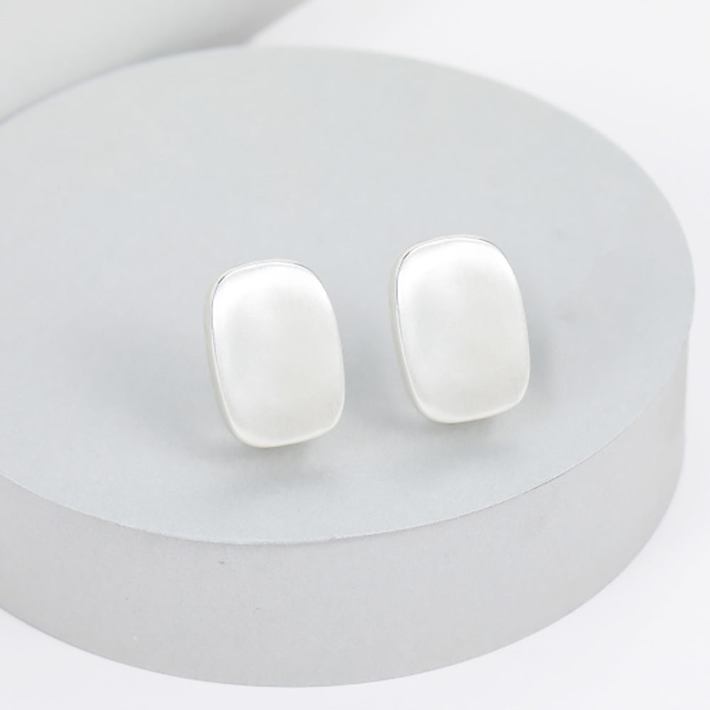 Gracee Brushed Silver Clip On Earrings