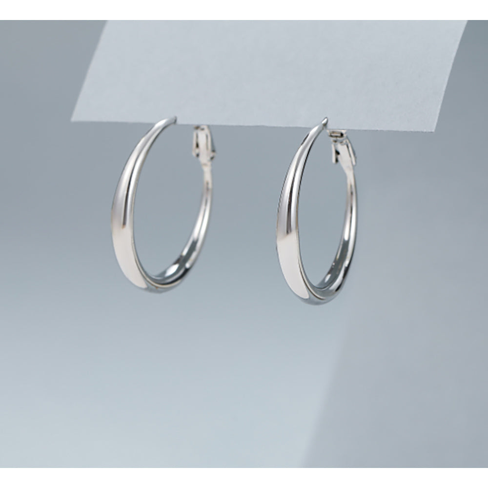 Gracee Classic Hoop Earrings in Silver