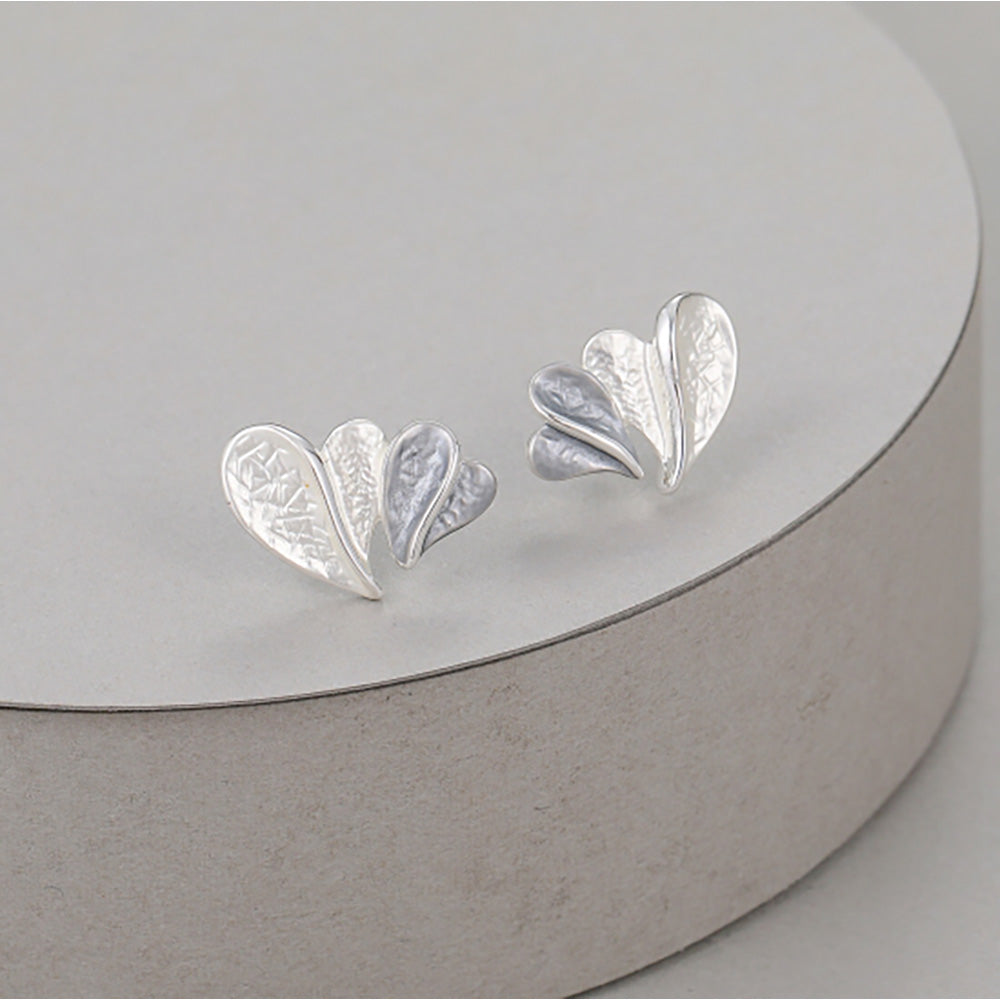 Gracee Mixed Silvers Fan Stud Earrings