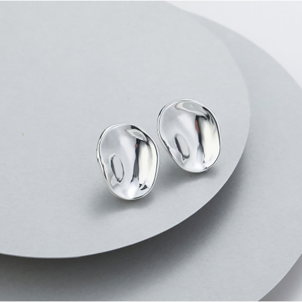 Gracee Wavy Pebble Stud Earrings