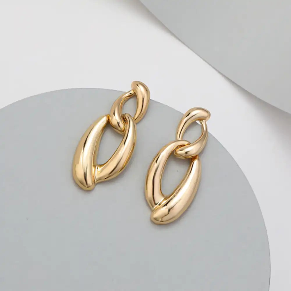 Gold Plated Double Hoop Smooth Earrings