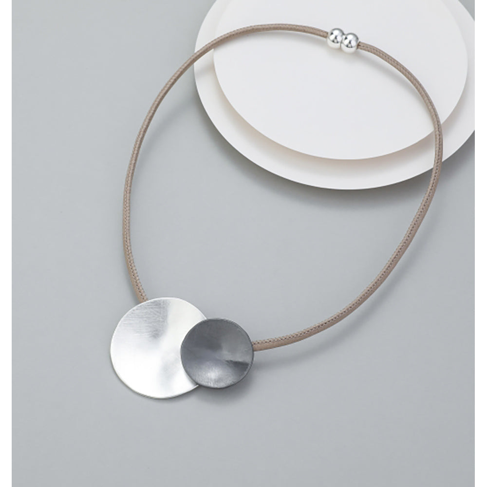 Gracee Disc Short Necklace on Cord