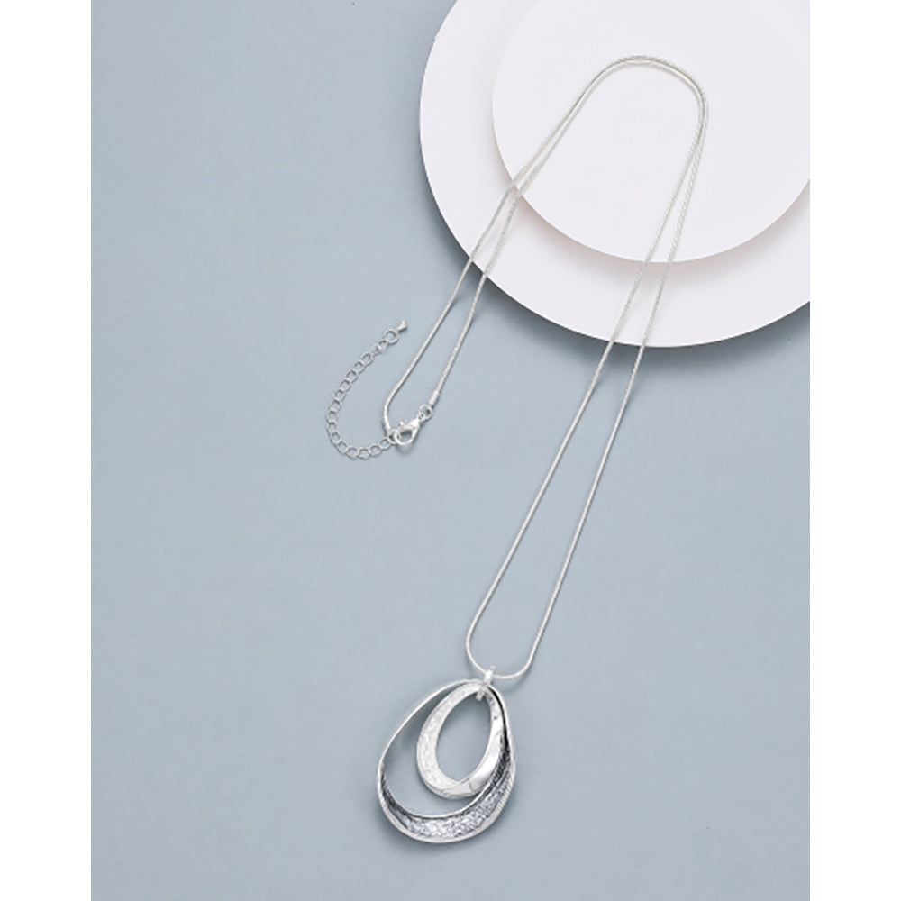 Gracee Long Textured Double Hoop Necklace