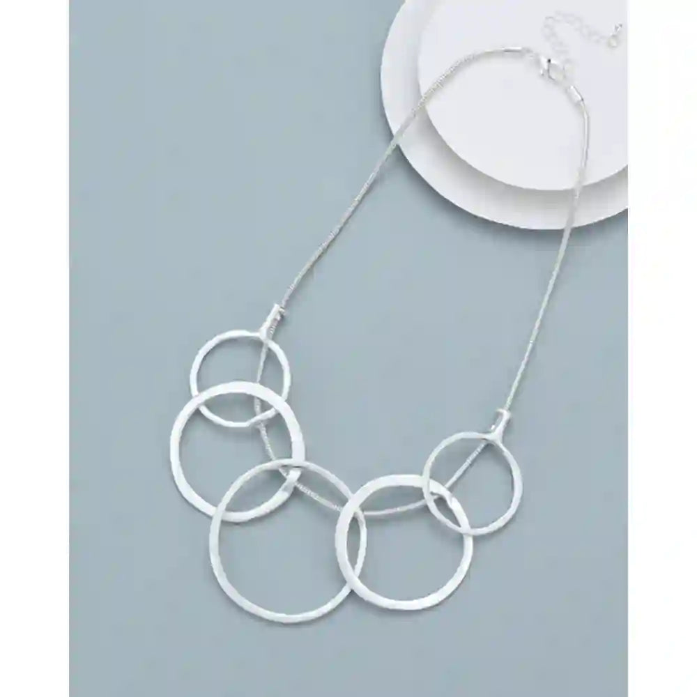 Chunky hoop silver necklace 