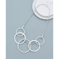Chunky hoop silver necklace 