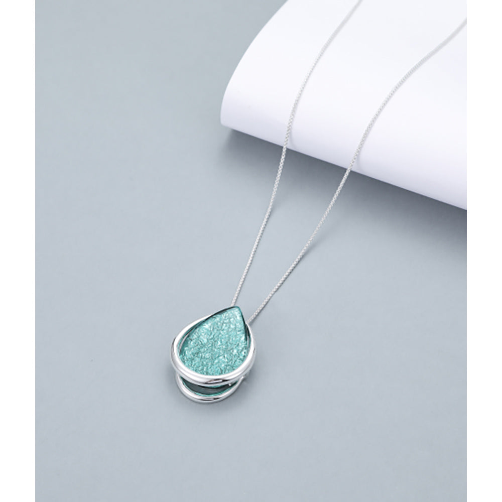 Gracee Blue Teardrop Necklace