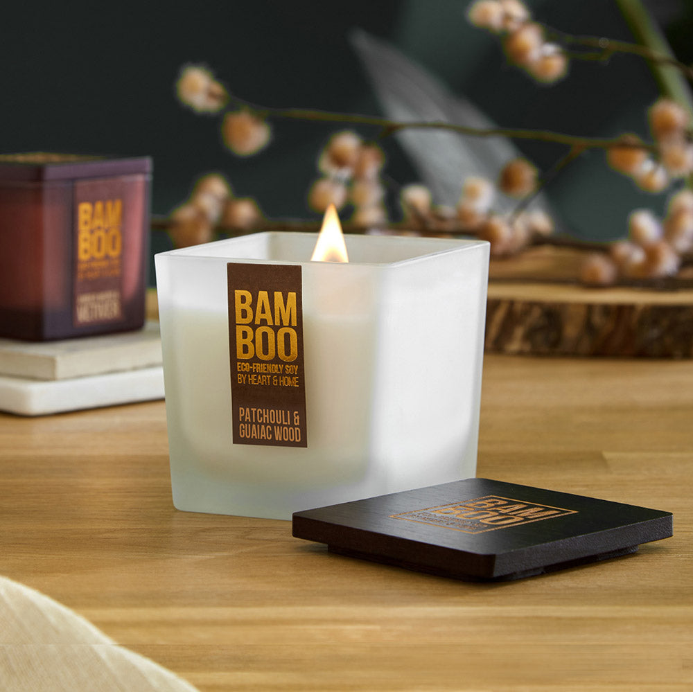 Small Bamboo Candle - Patchouli & Guaiac Wood