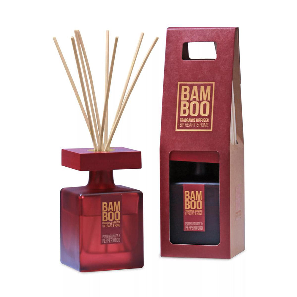 Bamboo Reed Diffuser Set - Pomegrante & Pepperwood