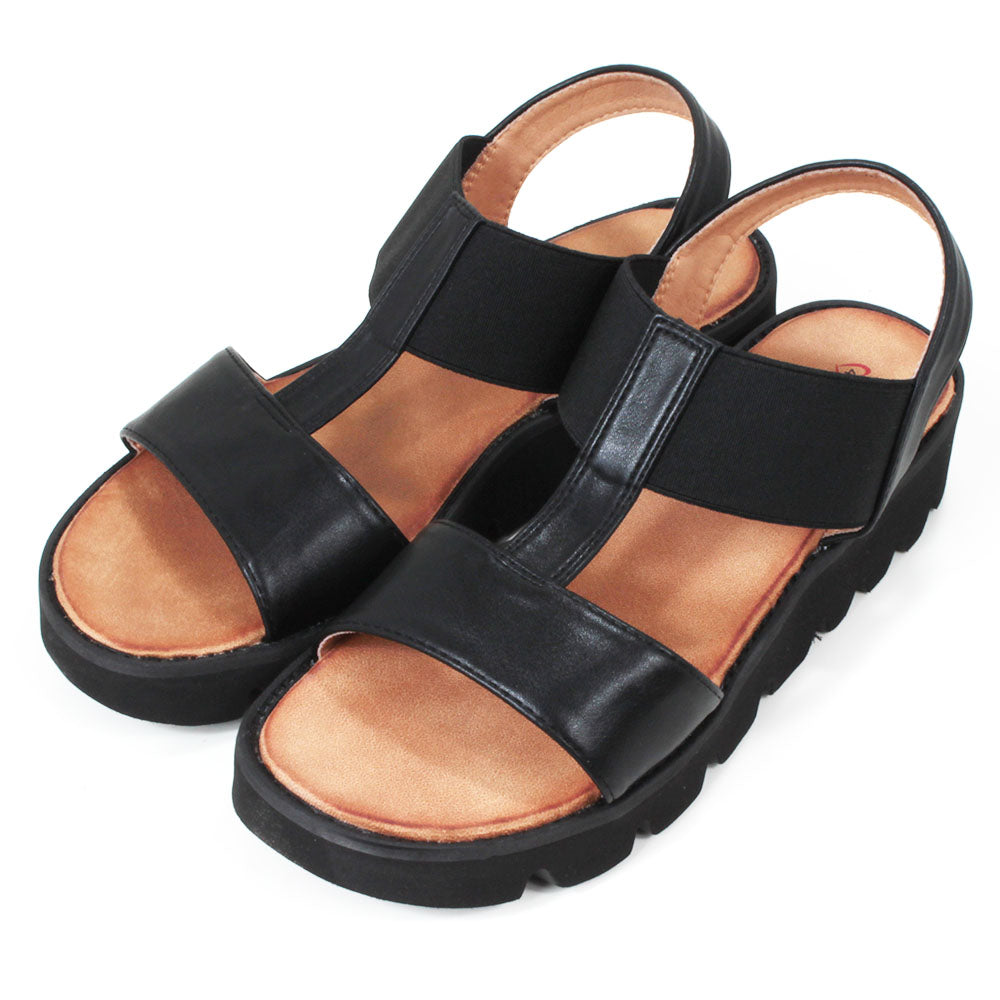 Ritz Elasticated Sandals - Black