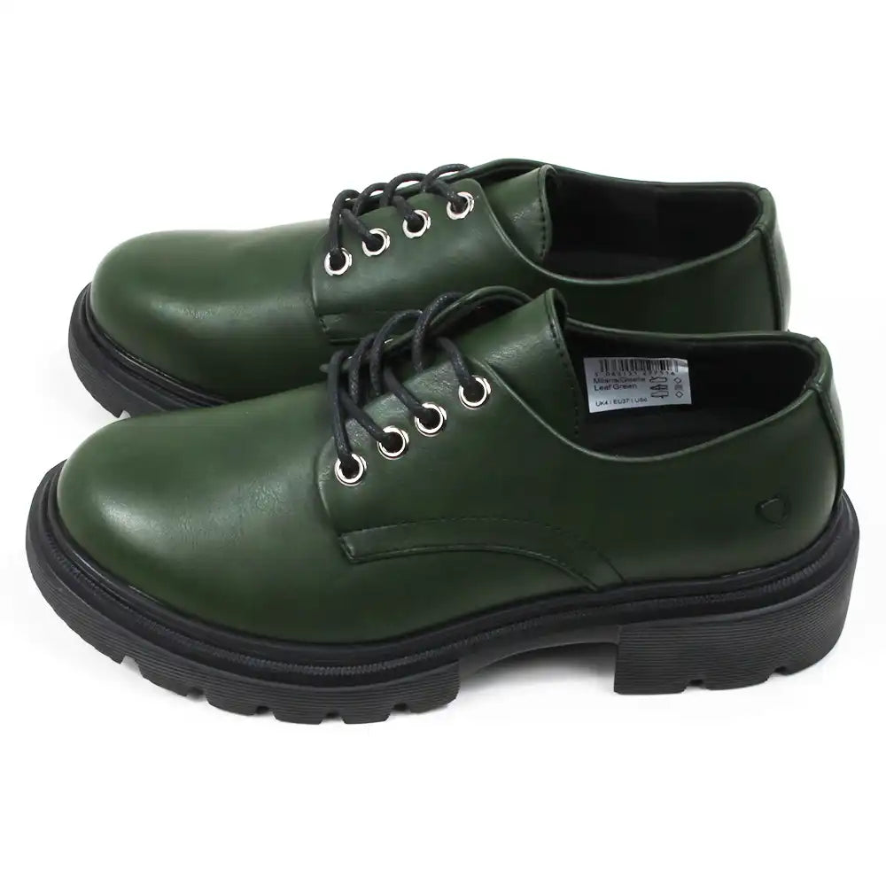 Milana Leaf Green Lace Up Shoe