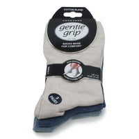 3 pack of Gentle Grip socks with cream ones at the top.