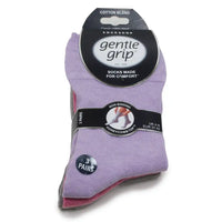 Pack of gentle grip socks with packaging on a white background