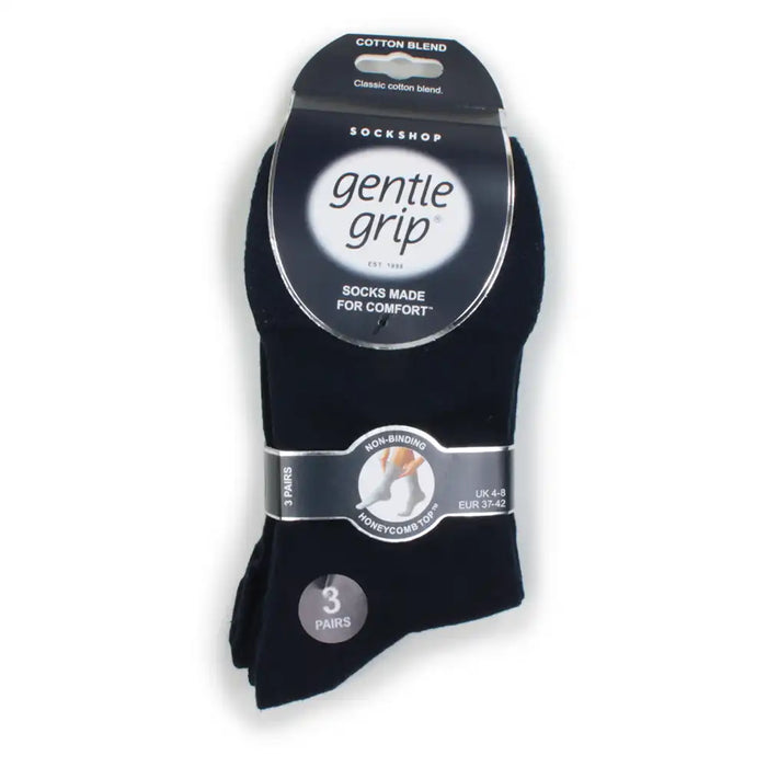 3 pack of navy blue Gentle Grip socks