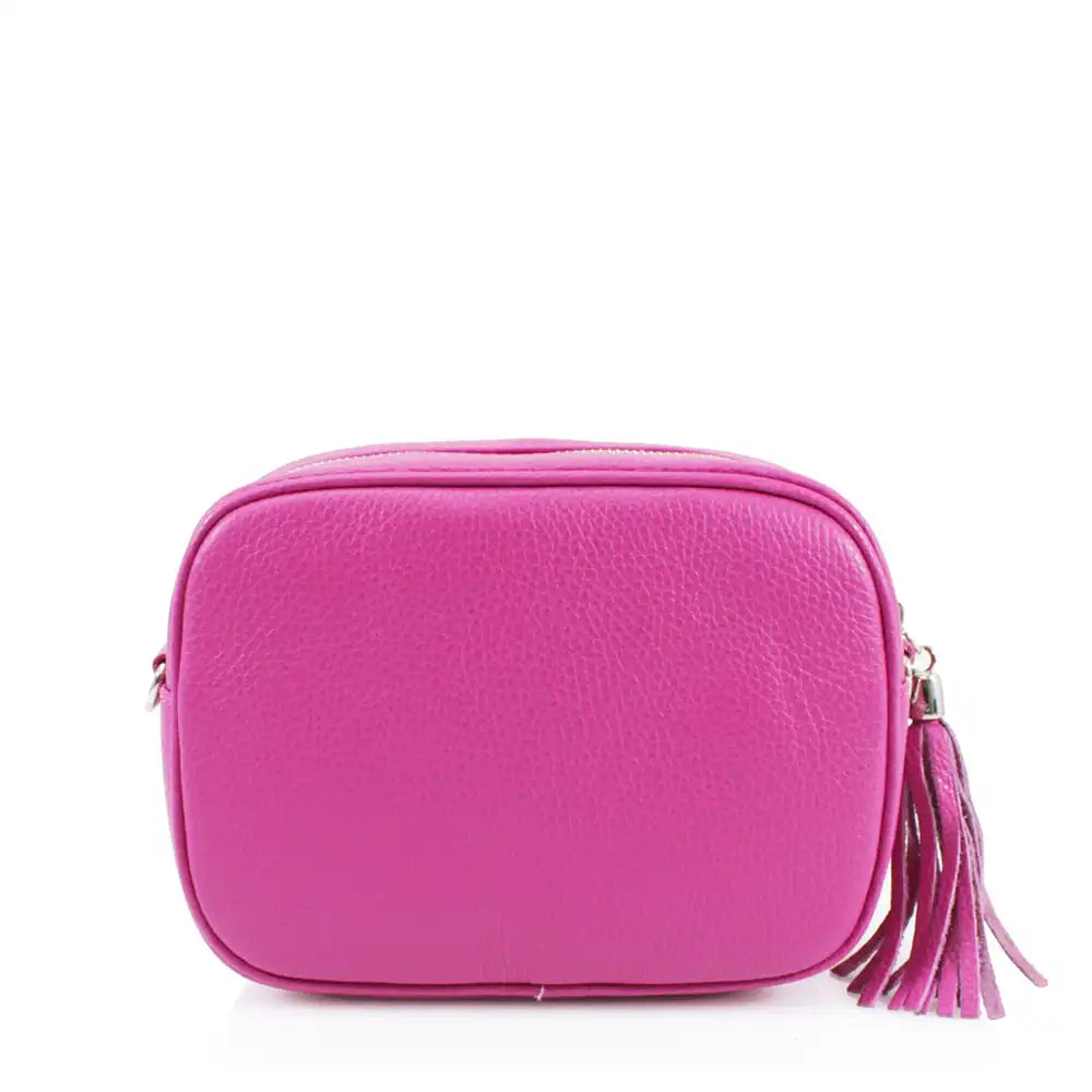 Leather Tassel Bag - Fuchsia