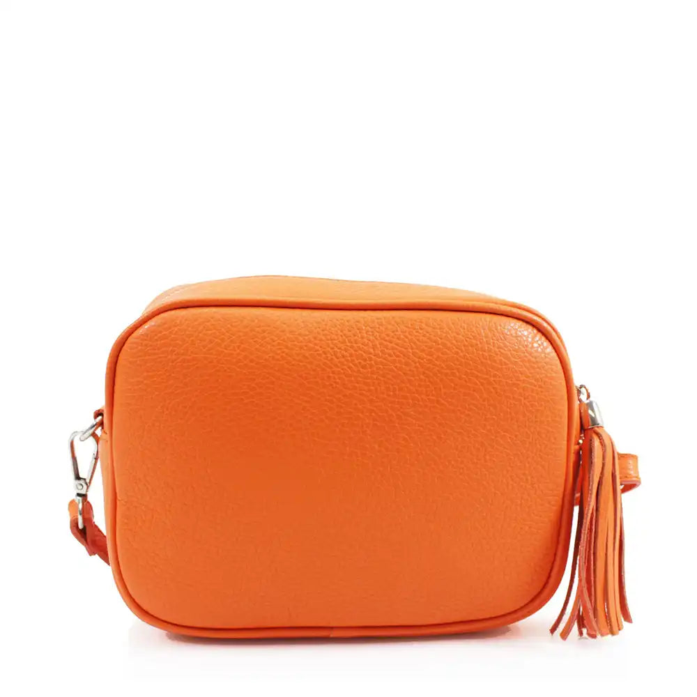 Leather Tassel Bag - Orange