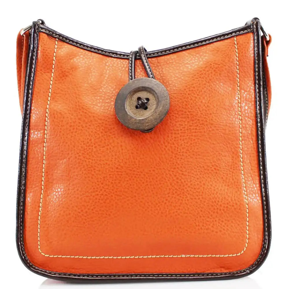 Button Crossbody Bag - Orange