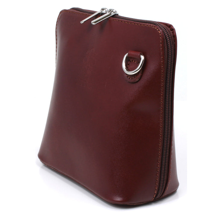 Leather Small Cross Body Bag in Brown