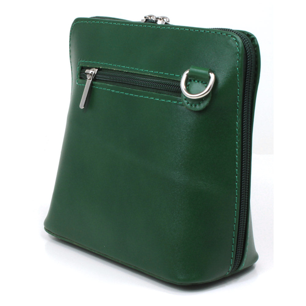 Leather Small Cross Body Bag in Green