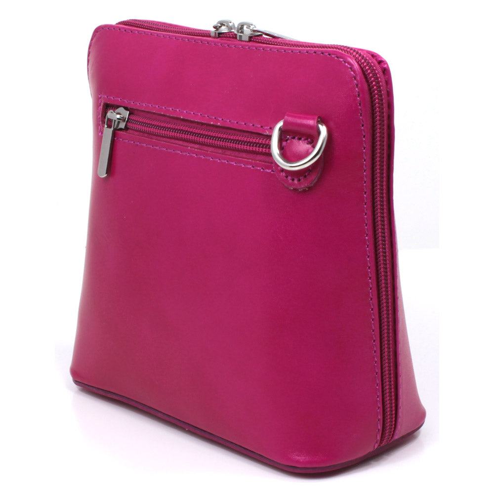 Leather Small Cross Body Bag Fuchsia