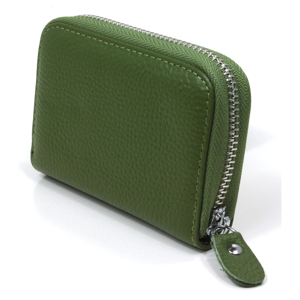 Landscape Leather Card Wallet - Green