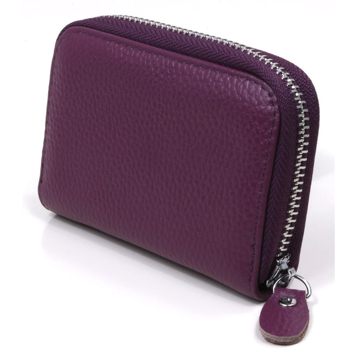Landscape Leather Card Wallet - Purple