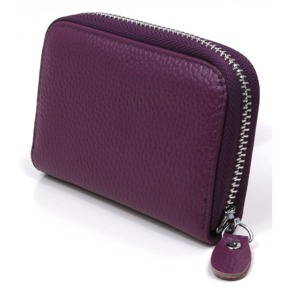 Landscape Leather Card Wallet - Purple