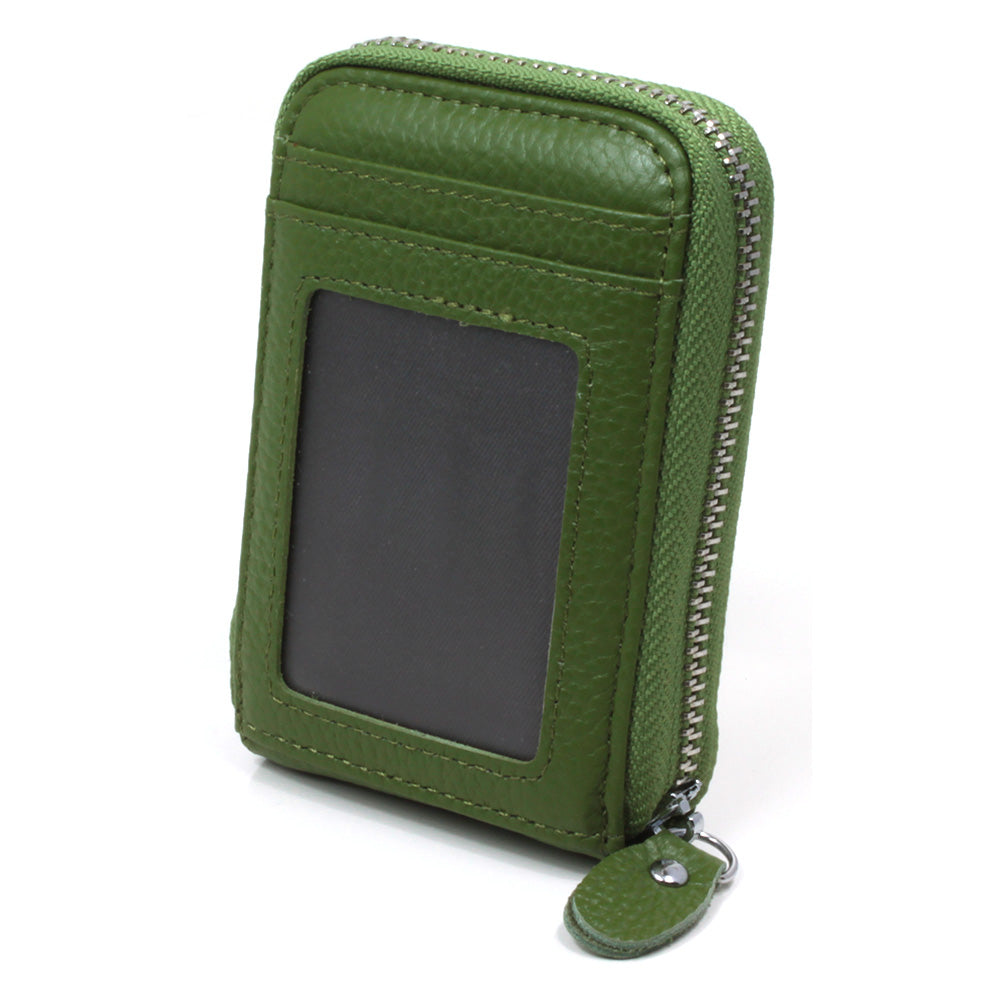 Portrait Leather Card Wallet - Green