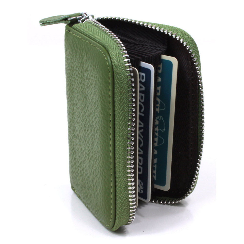 Portrait Leather Card Wallet - Green