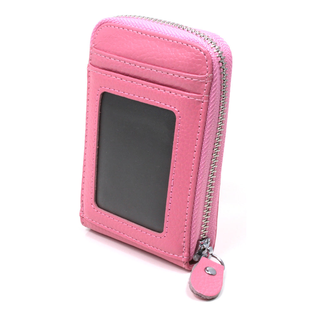 Portrait Leather Card Wallet - Pink