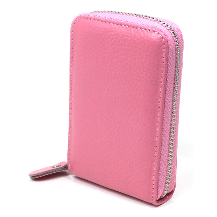 Portrait Leather Card Wallet - Pink