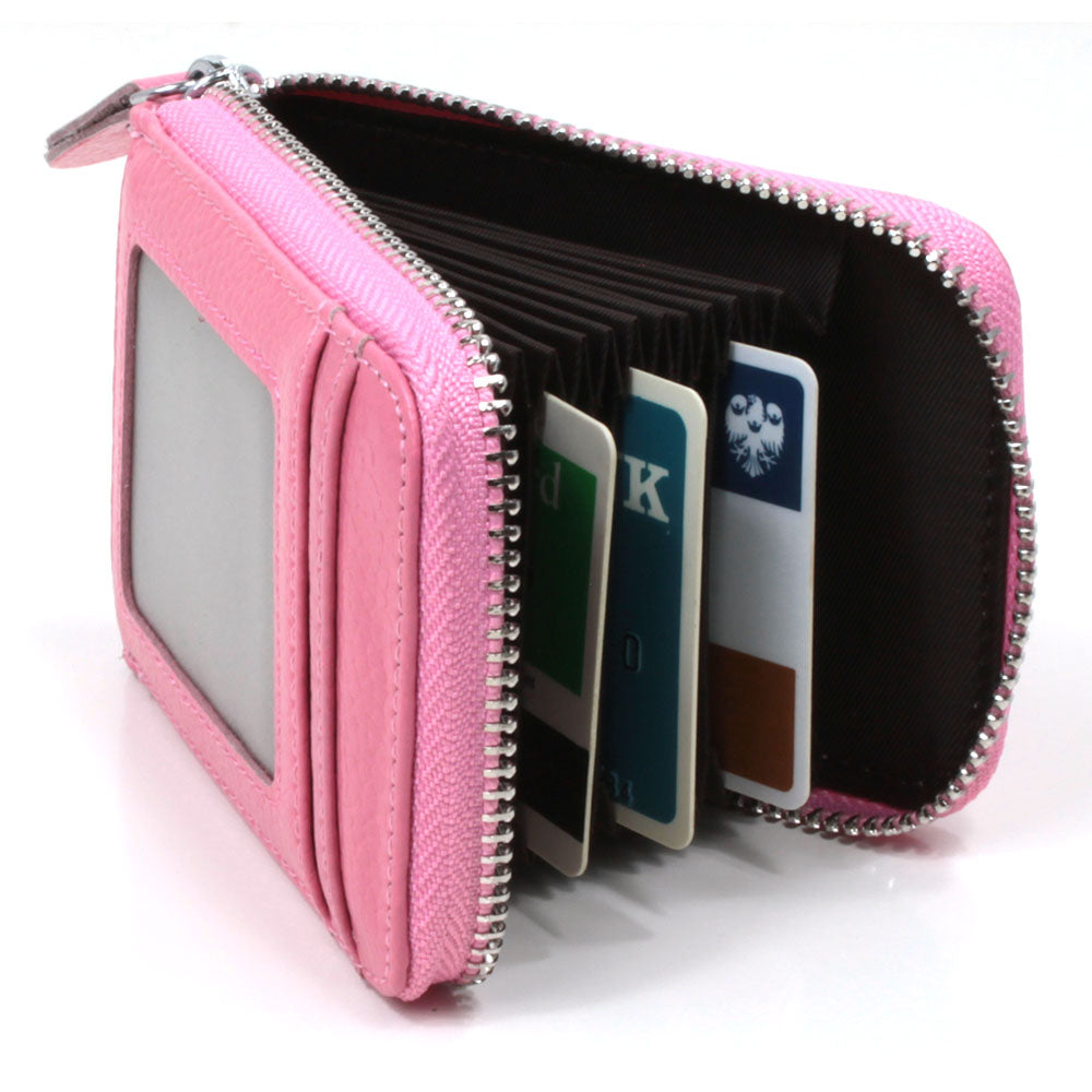 Portrait Leather Card Wallet - Pink