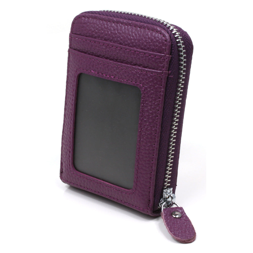 Portrait Leather Card Wallet - Purple